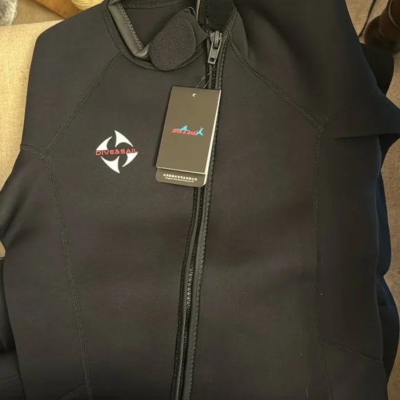 NWT Dive and Sail All Black 3MM Front Zip Full Wetsuit size Large